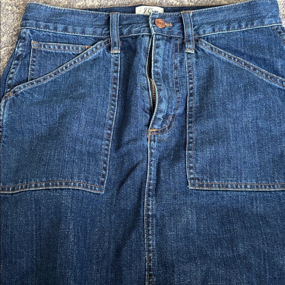 J. Crew Trademark Blue Denim Midi Skirt in 28 - Picture 4 of 6